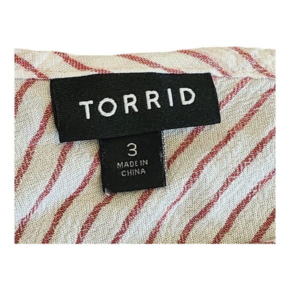 NWOT Torrid Sophie Stripe Lace Up Cami Red Size 3 3X Summer Nautical Stripes - Picture 3 of 8
